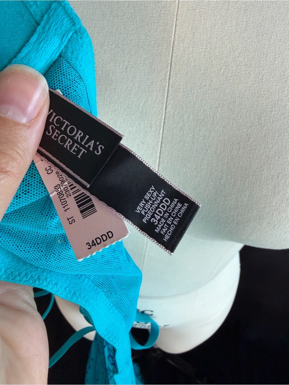 Victoria's Secret 34DDD Teal Lace Push-Up Bra with Strappy Back with Tags - Picture 2 of 4